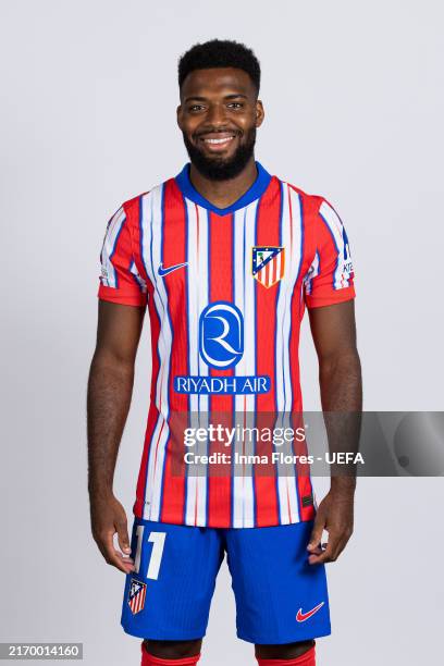 Thomas Lemar of Atletico de Madrid poses for a portrait during the UEFA Champions League 2024/25 Portrait Session at Estadio Civitas Metropolitano on...