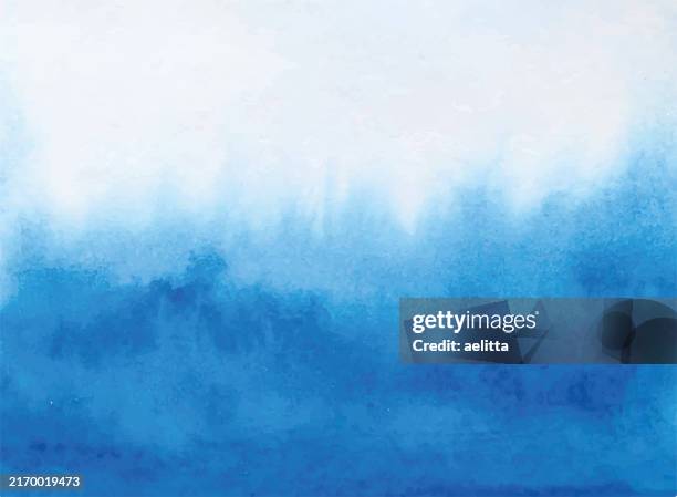 illustrations, cliparts, dessins animés et icônes de fond abstrait aquarelle - bleu, blanc. - fond-aquarelle