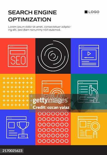 Search Engine Optimization Concept, Line Style Vector Illustration. Search Engine Optimization Concept, Line Style Vector Illustration.