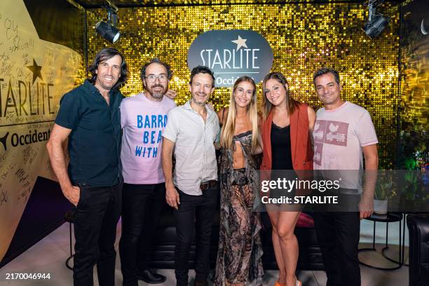 La Oreja de Van Gogh and Paula Koops at La Oreja de Van Gogh concert at at Starlite Occident 2024 on August 14, 2024 in Marbella, Spain.