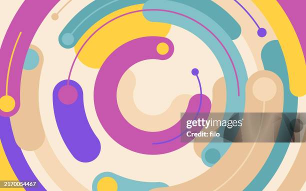 curving rotation orbiting abstract modern background - abstract digitally generated image knowledge stock illustrations