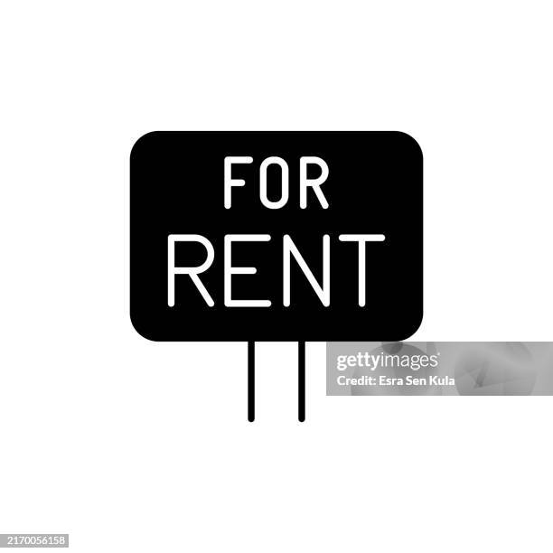 for rent sign solid icon design. suitable for infographics, web pages, mobile apps, ui, ux, and gui design. - for rent sign stock illustrations