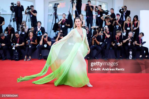 Patroness of the festival Sveva Alviti attends the "Queer" red carpet during the 81st Venice International Film Festival on September 03, 2024 in...