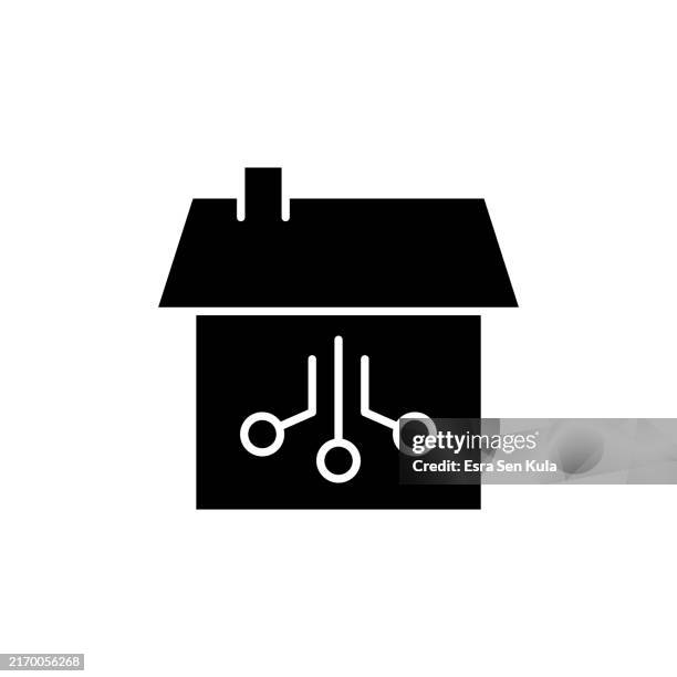 smart home solid icon design. suitable for infographics, web pages, mobile apps, ui, ux, and gui design. - security system panel stock illustrations