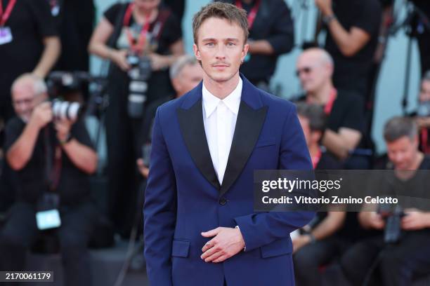 Drew Starkey attends the "Queer" red carpet during the 81st Venice International Film Festival on September 03, 2024 in Venice, Italy.