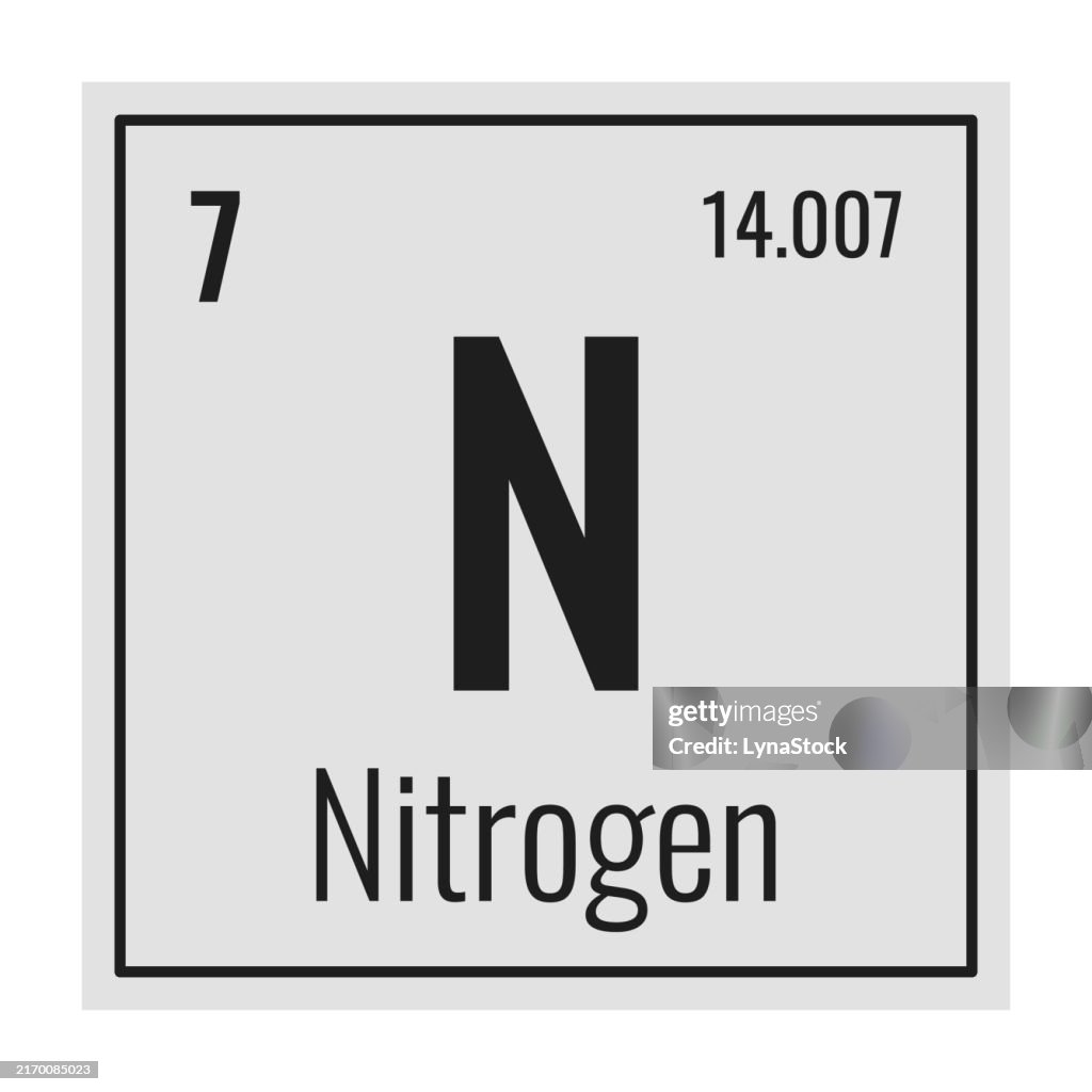 N2 Table Nitrogen Symbol Chemical Element Of The Periodic Table Vector ...