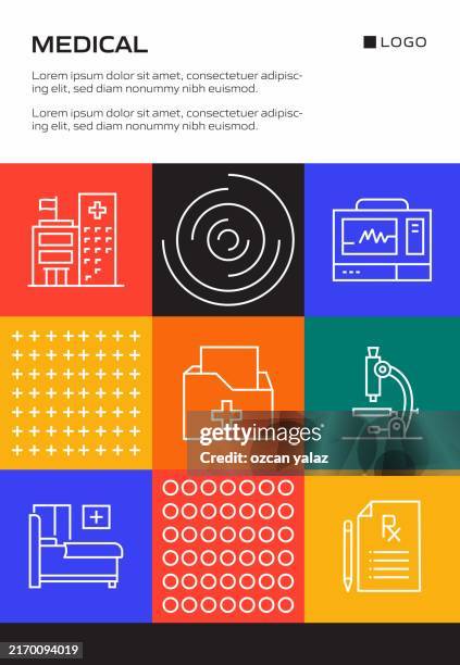 medical concept, line style vector illustration. - plastering services stock illustrations