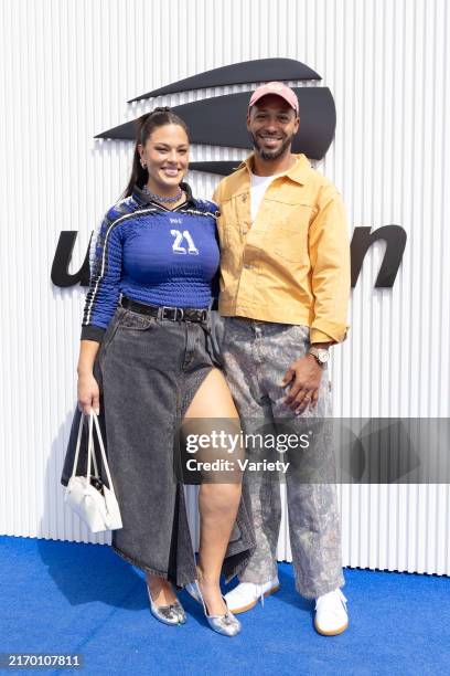 Ashley Graham and Justin Ervin at the Women's Single Finals of the US Open - Celebrity Blue Carpet held at USTA Billie Jean King National Tennis...