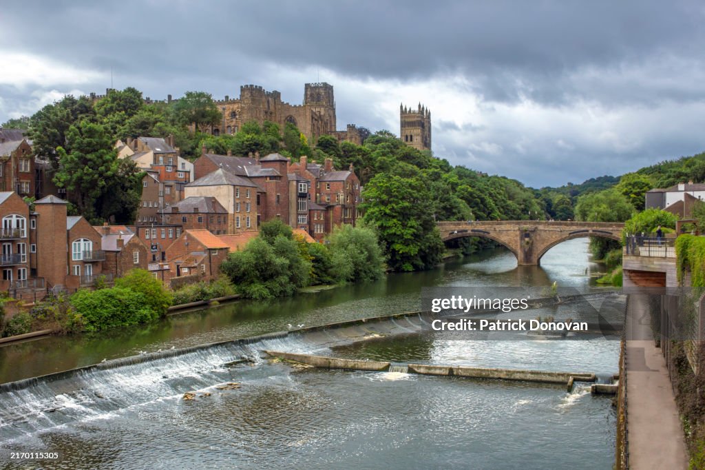 Skyline of Durham, England and River Wear