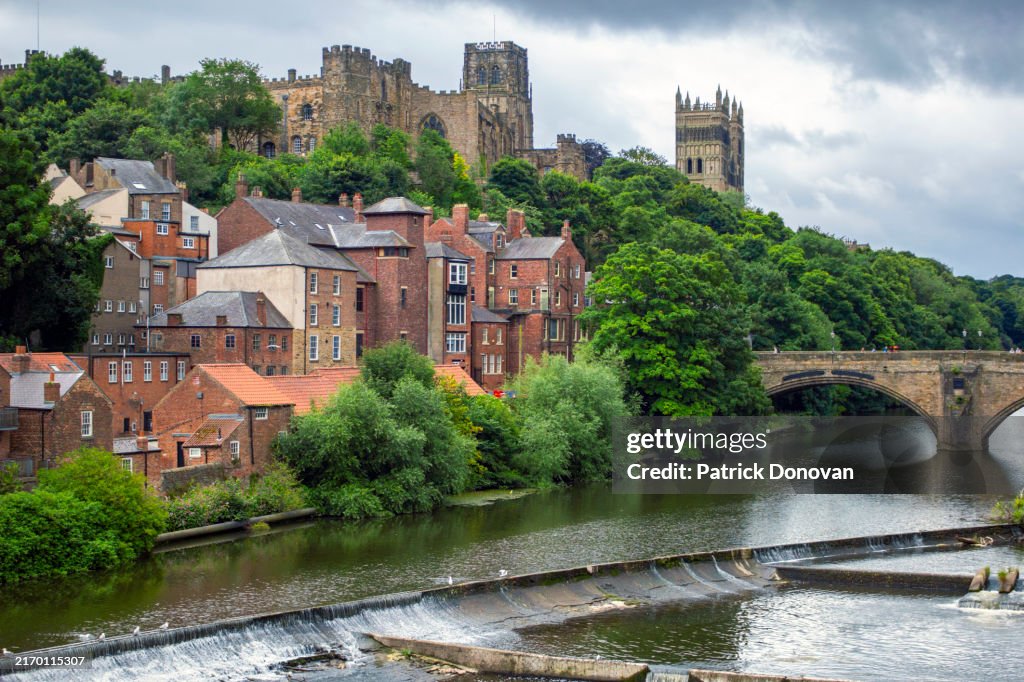 Skyline of Durham, England and River Wear