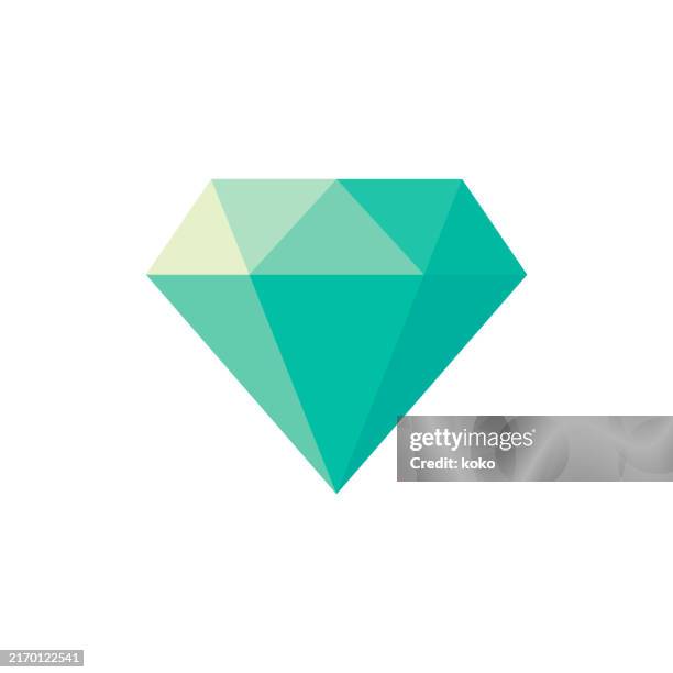 green gemstone. - flat stone stock illustrations