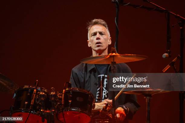 Drummer Matt Cameron of Pearl Jam performs live on stage during the Dark Matter world tour at Madison Square Garden on September 03, 2024 in New York...
