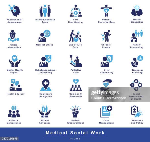 medizinische soziale arbeit glyph icons.enthält gesundheitsversorgung, patientenvertretung, fallmanagement, entlassungsplanung, chronische krankheit, gesundheitsnavigation, palliativpflege, unterstützung der psychischen gesundheit, arzt - software-icon stock-grafiken, -clipart, -cartoons und -symbole