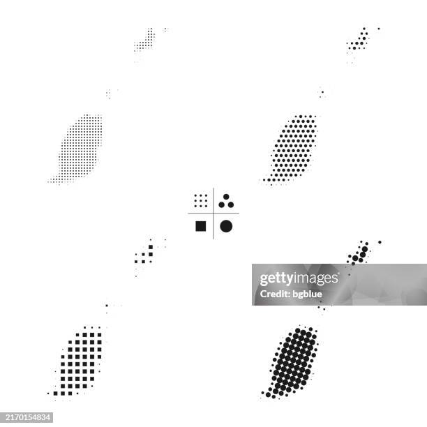 grenada maps of dots - 4 different halftone styles - grenada stock illustrations