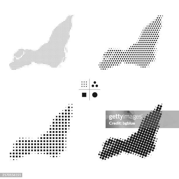ilustraciones, imágenes clip art, dibujos animados e iconos de stock de mapas de puntos de la isla de montreal - 4 estilos de semitonos diferentes - isla de montreal