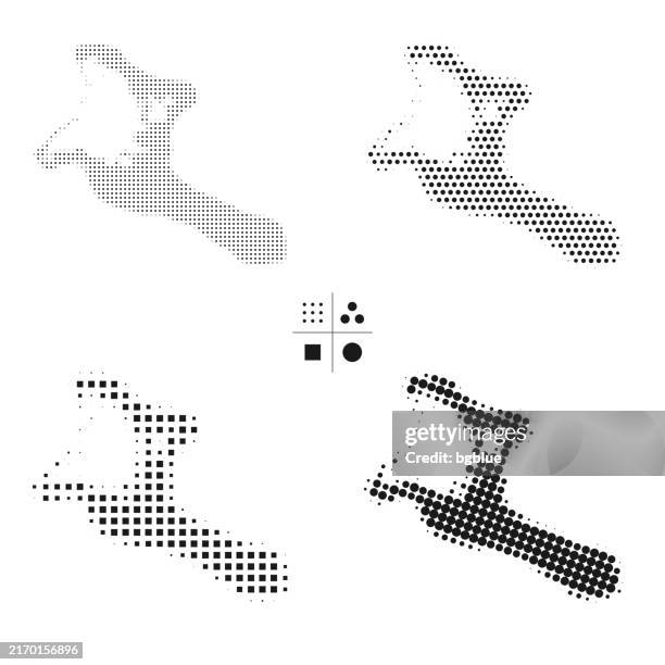 kiribati maps of dots - 4 different halftone styles - kiribati stock illustrations