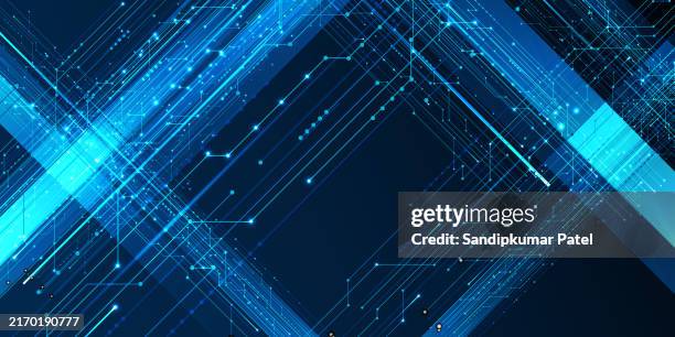 stockillustraties, clipart, cartoons en iconen met abstract futuristic circuit board, high computer technology dark blue background - semiconductor