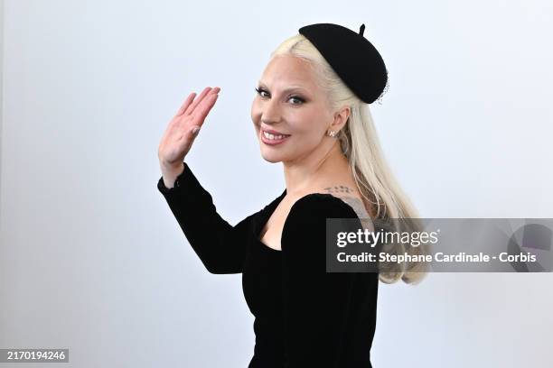 Lady Gaga attends the "Joker: Folie A Deux" photocall during the 81st Venice International Film Festival at Palazzo del Casino on September 04, 2024...