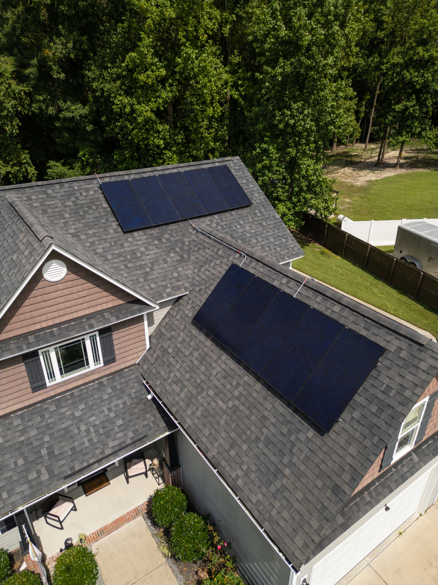 solar panels on roof