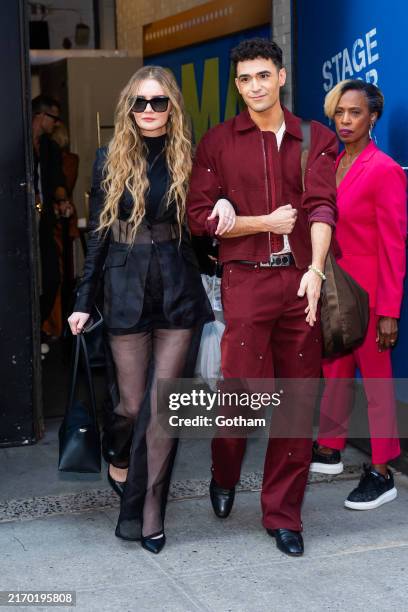 Anna Delvey and Ezra Sosa are seen in Midtown on September 04, 2024 in New York City.