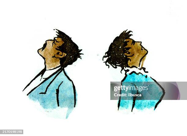 british satire caricature comic cartoon illustration - divorce stock illustrations