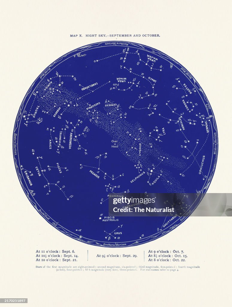 Constellations In September Constellations And Stars Night Sky Map September And October High-Res ...