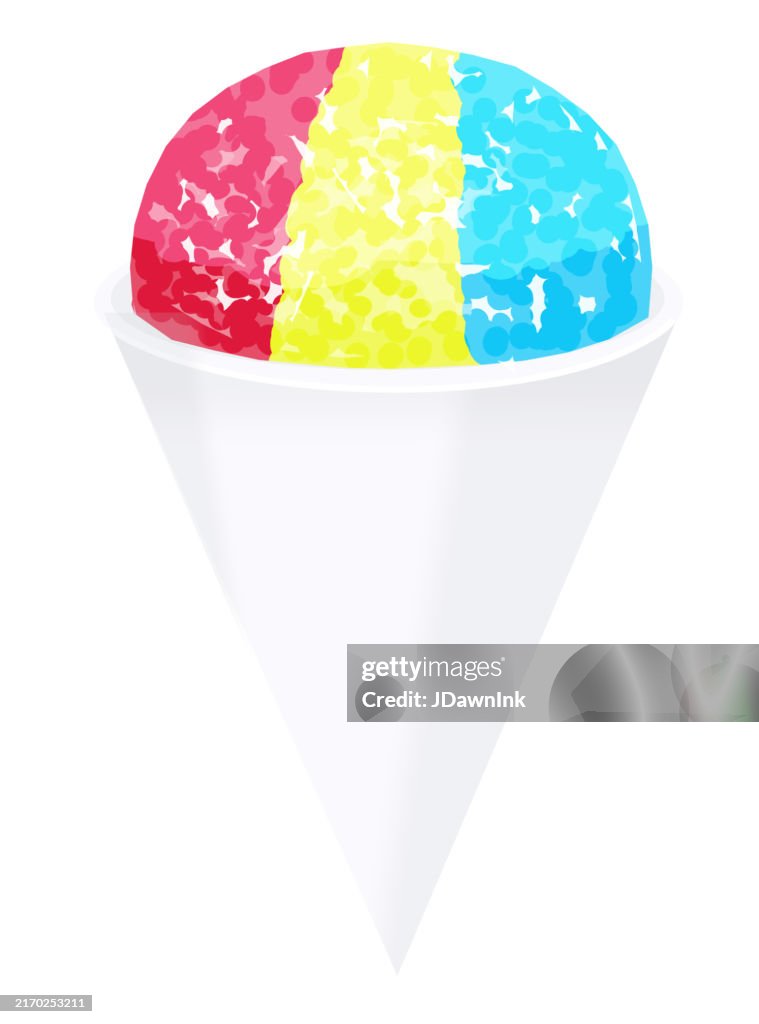 Design colorato dell'icona del cono di neve su sfondo bianco