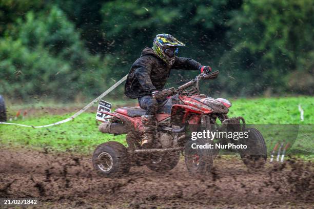 Ethan Williams competes in the Quad Class during the ACU British Upright Championships in Woodhouse Lance, Gawsworth, Cheshire, on September 8, 2024.