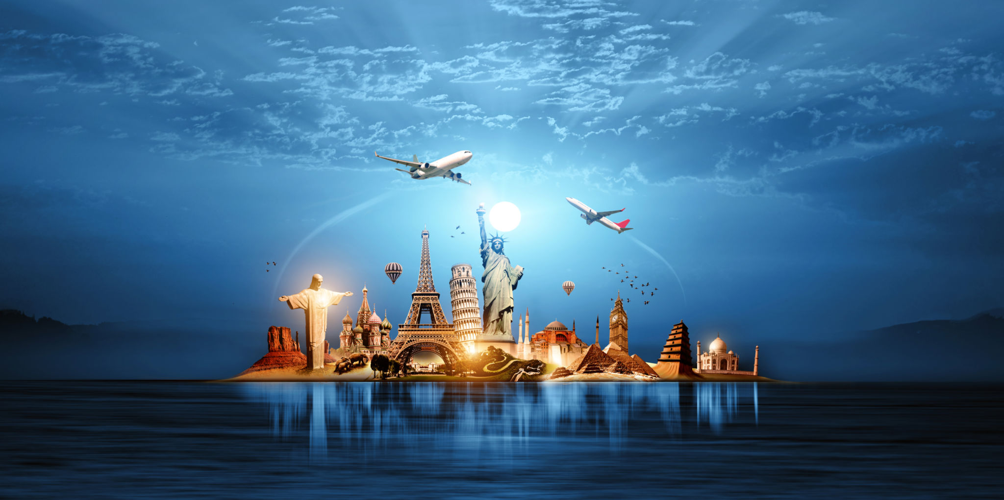 World travel and cultural heritage concept World travel and cultural heritage concept