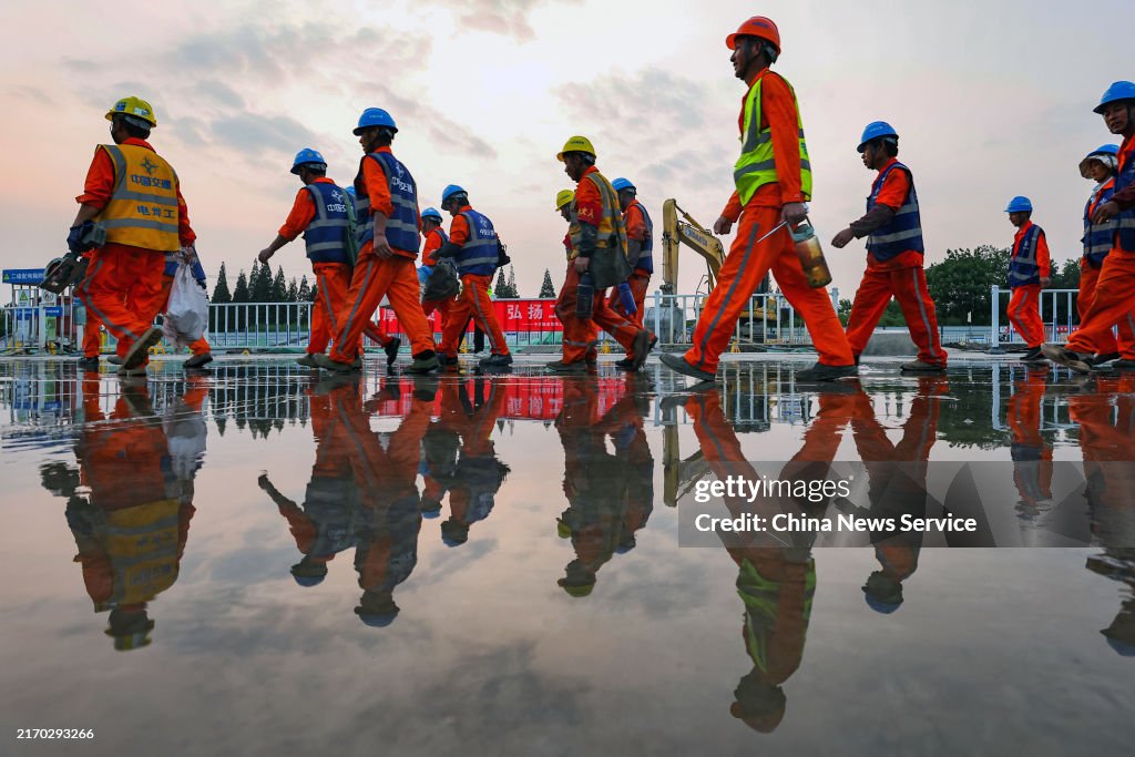 Haitai Yangtze River Tunnel Under Construction In Jiangsu