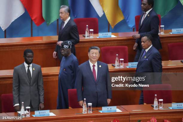 Chinese President Xi Jinping attends the opening ceremony of a summit of the Forum on China-Africa Cooperation at the Great Hall of the People in...