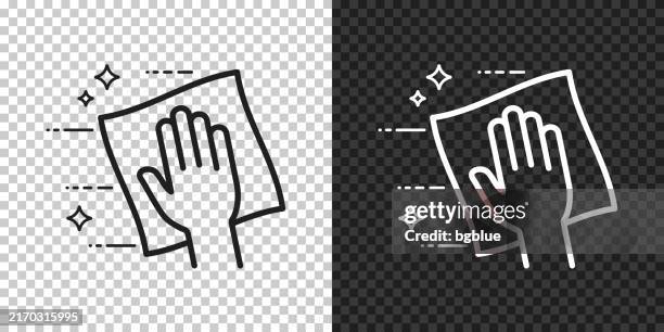 ilustrações de stock, clip art, desenhos animados e ícones de clean and sanitize with wipes. icon for design on blank background - na superfície