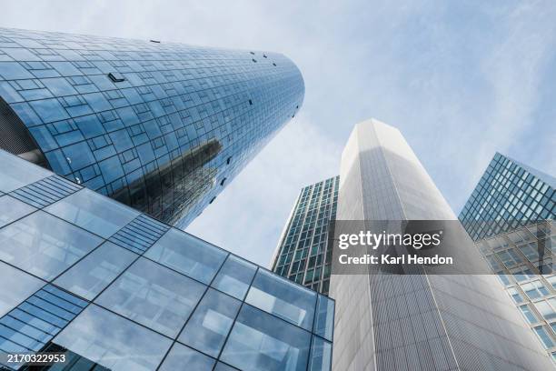 looking up at city buildings - germany famous landmarks stock pictures, royalty-free photos & images