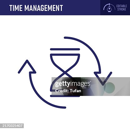 Time Management Icon - Process, Cycle, Efficiency, Duration, Flow, Timeline, Productivity, Repeat, Continuity, Scheduling Time Management Icon - Process, Cycle, Efficiency, Duration, Flow, Timeline, Productivity, Repeat, Continuity, Scheduling