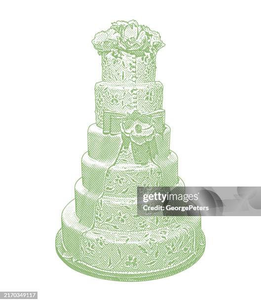tier wedding cake - cake layers stock illustrations
