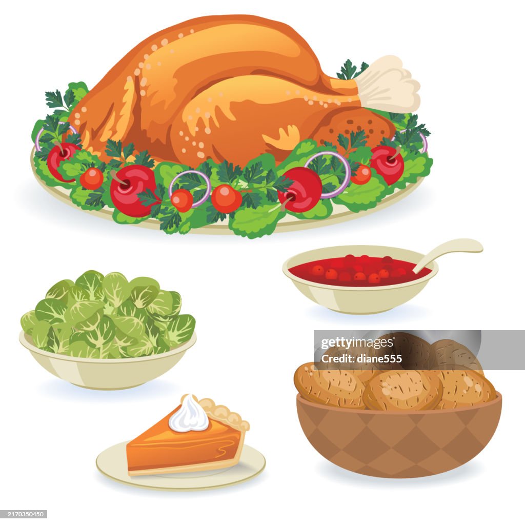 Thanksgiving Or Christmas Turkey Set On A Transparent Background