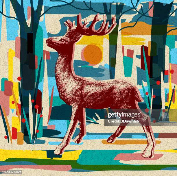 merry christmas greeting card design template in dark blue with christmas wreath shape made from hand drawn branches and florals - landschaft künstlerisch stock-grafiken, -clipart, -cartoons und -symbole