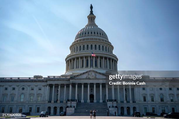 An exterior view of the U.S. Capitol on September 9, 2024 in Washington, DC. Members of the Senate and U.S. House of Representatives return to the...