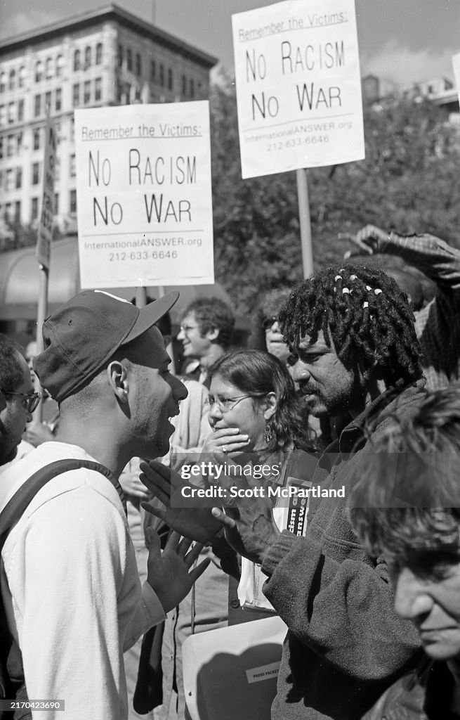 Protesting In Union Square Park After 9/11