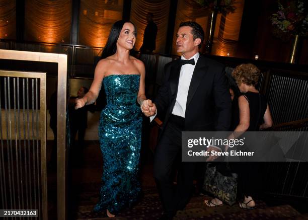 Katy Perry and Orlando Bloom at the Kering Caring for Women Dinner during New York Ready to Wear Fashion Week held at The Pool on September 9, 2024...