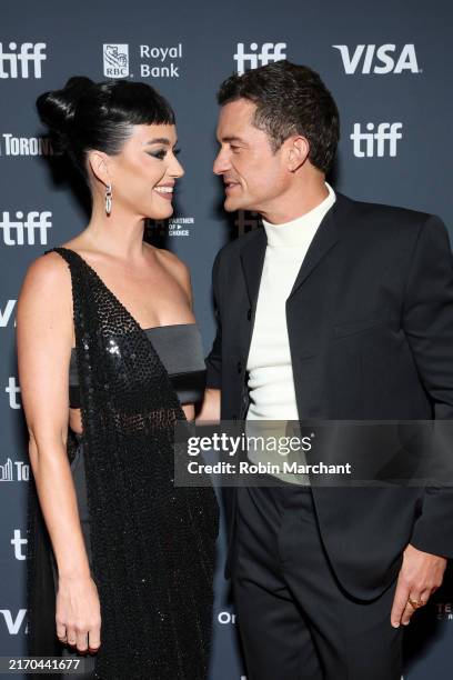Katy Perry and Orlando Bloom attend the premiere of "The Cut" during the 2024 Toronto International Film Festival at Princess of Wales Theatre on...