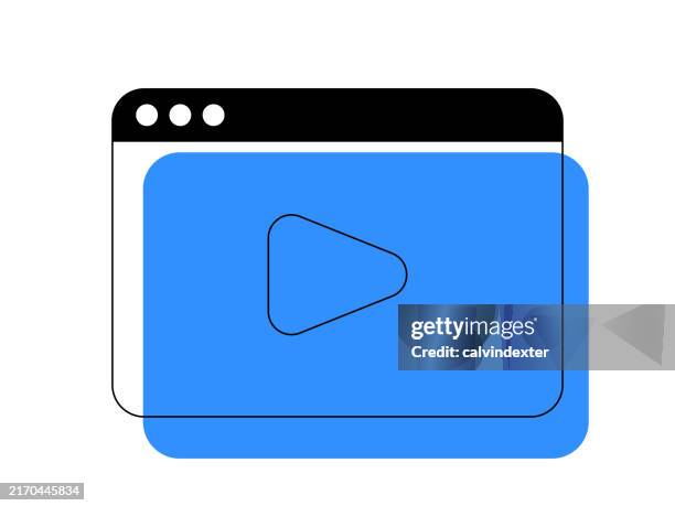 web browser wireframe - play button transparent background stock illustrations