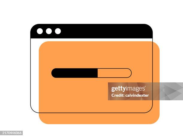 web browser wireframe - progress bar stock illustrations
