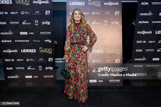 Andrea Legarreta attends the black carpet for the "300 Most Influential Leaders" event at Jardin Santa Fe on September 5, 2024 in Mexico City, Mexico.