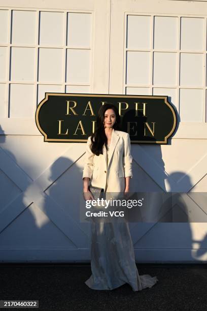 Actress Cecilia Liu Shishi attends the Ralph Lauren Spring/Summer 2025 fashion show as part of New York Fashion Week on September 5, 2024 in...