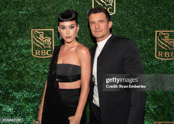 Katy Perry and Orlando Bloom attend "The Cut" premiere party at RBC House during the Toronto International Film Festival on September 05, 2024 in...
