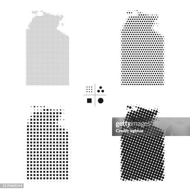 northern territory maps of dots - 4 different halftone styles - darwin stock illustrations