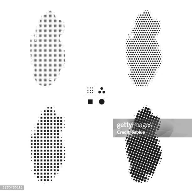 qatar maps of dots - 4 different halftone styles - doha stock illustrations