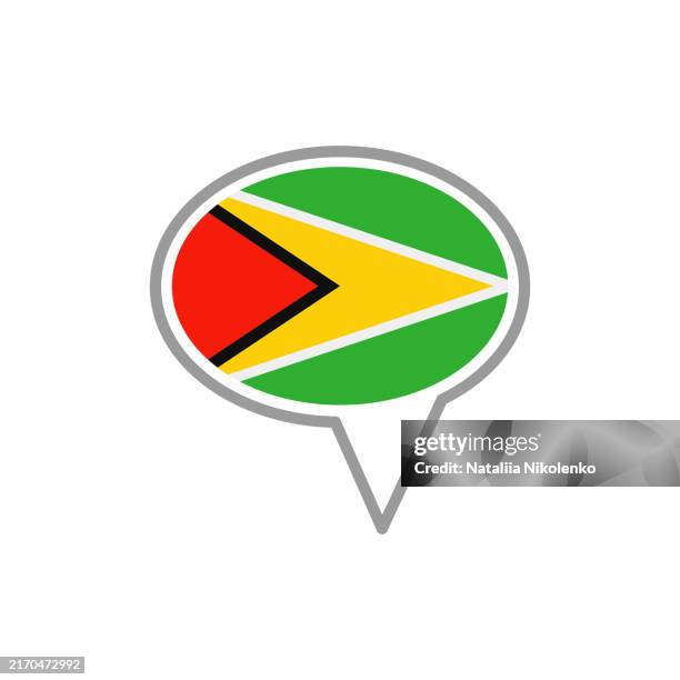 guyana - flag speech bubble icon. - georgetown stock illustrations