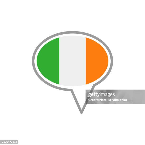 ireland - flag speech bubble icon. - dublin stock illustrations